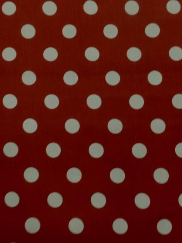 Tissu popeline coton rouge a pois blanc