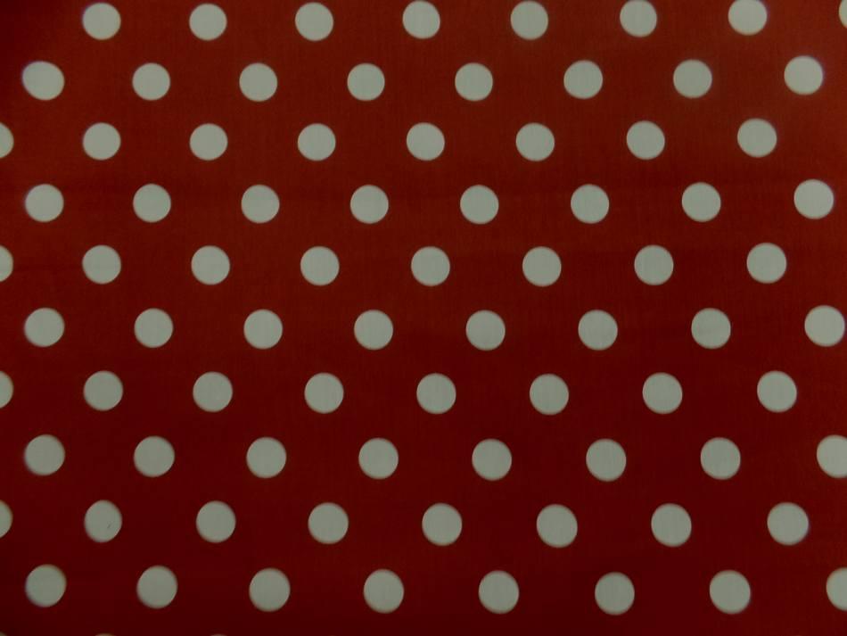 Tissu popeline coton rouge a pois blanc