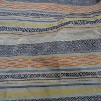 Tissu taffetas motif frises terre et ocres 1
