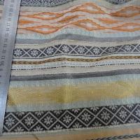 Tissu taffetas motif frises terre et ocres 2 