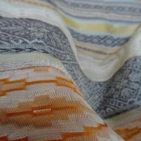 Tissu taffetas motif frises terre et ocres 4