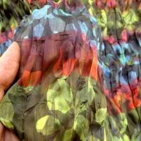 Tissu voile fin froisse cloque fleuri teintes en camaieux 2 
