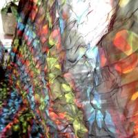 Tissu voile fin froisse cloque fleuri teintes en camaieux 4 