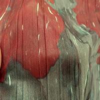 Tissu voile froisse plisse grosses fleurs 1 1