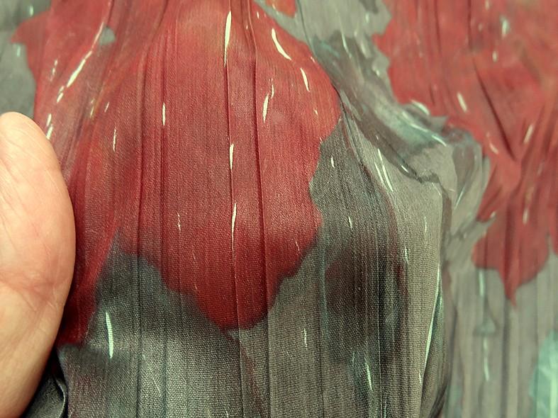 Tissu voile froisse plisse grosses fleurs 1 1
