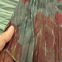 Tissu voile froisse plisse grosses fleurs 3