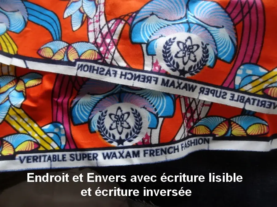 Tissu wax avec ecritures en lisiere