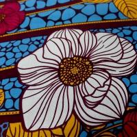 Tissu wax imprime spirale de fleurs pg 1