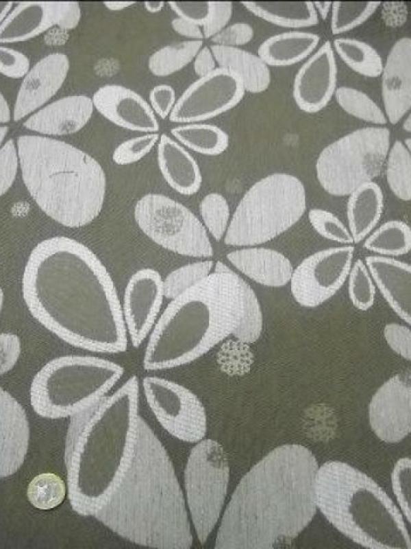 Toile ameublement taupe fleurs modernes 1