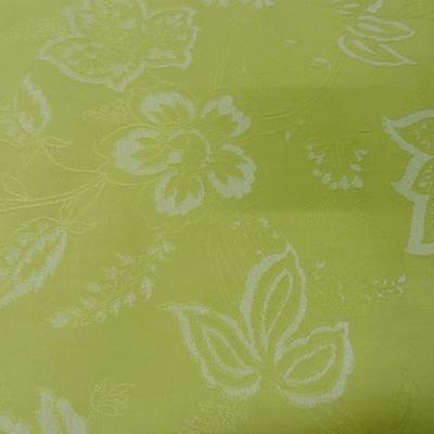 Toile coton anis clair faconne fleurs 1 