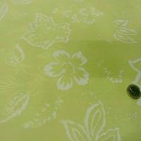 Toile coton anis clair faconne fleurs 2