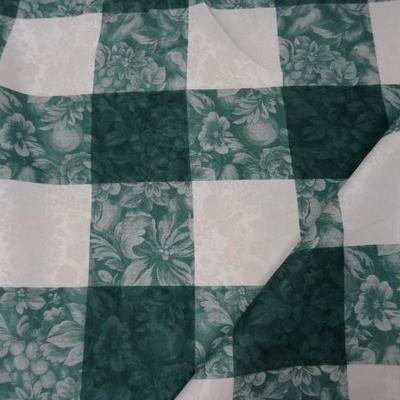 Toile coton damassee vert blanc 1 