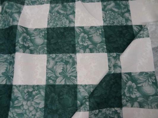 Toile coton damassee vert blanc 1 