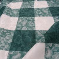 Toile coton damassee vert blanc 2 