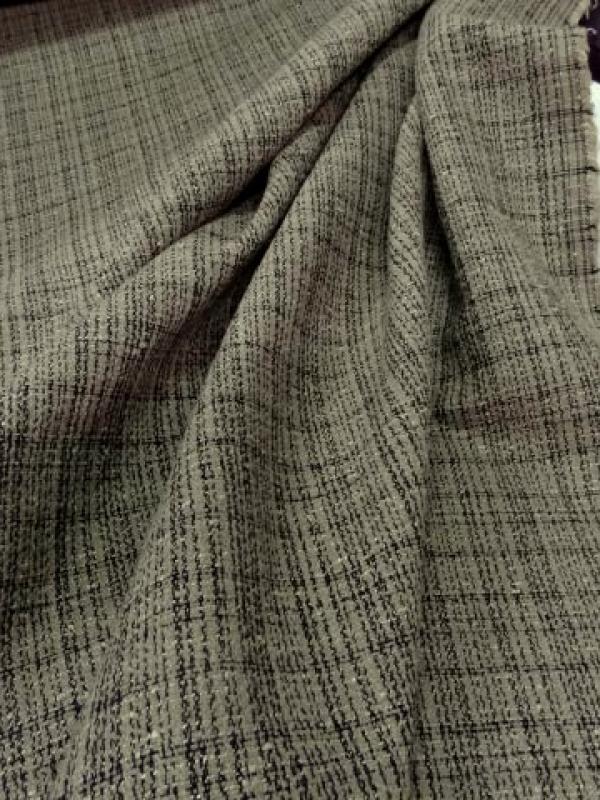 Toile coton faconne beige noir12