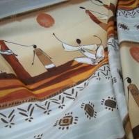Toile coton frises motif africain face au soleil 1 