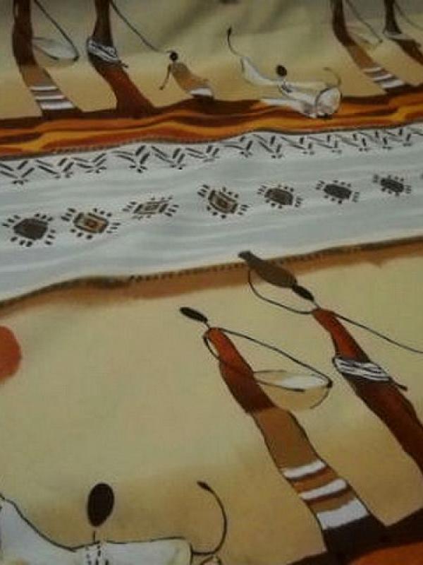 Toile coton frises motif africain face au soleil 2 