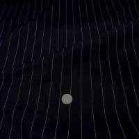 Toile coton lin bleu marine rayure tennis blanche 1