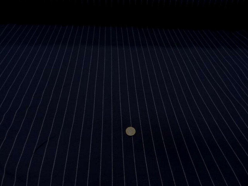 Toile coton lin bleu marine rayure tennis blanche 2