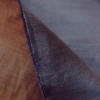 Toile coton melange tissage taffetas bleu et ocre roux 2 
