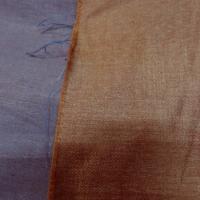 Toile coton melange tissage taffetas bleu et ocre roux 4 