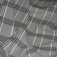 Toile coton noir blanc facon tartan 