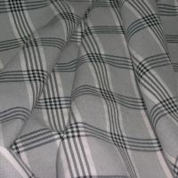 Toile coton noir blanc facon tartan 1