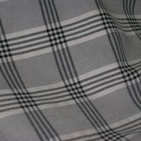 Toile coton noir blanc facon tartan 2