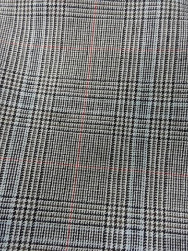 Toile coton prince de galles trame rouge 3 