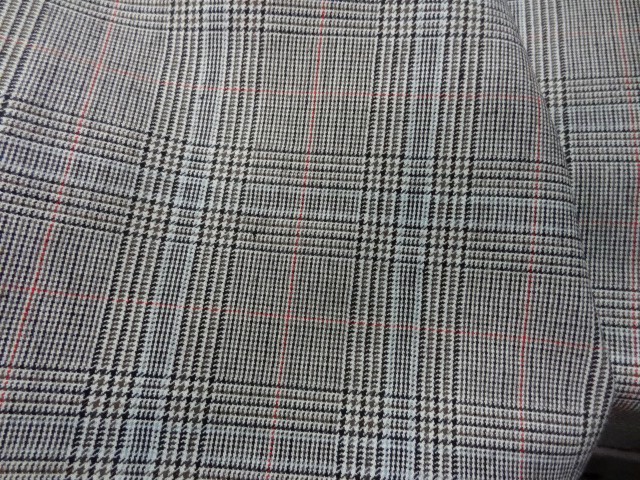 Toile coton prince de galles trame rouge 3
