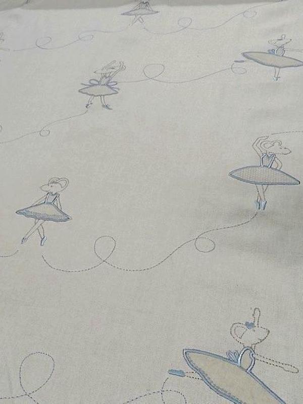 Toile coton souris qui dansent bleute 4 1