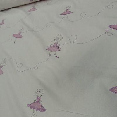 Toile coton souris qui dansent rose orchidee 