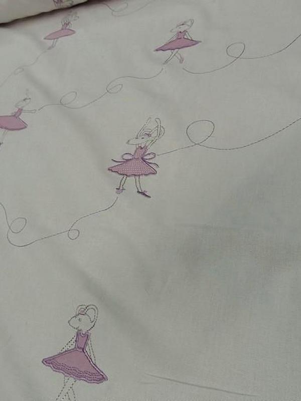 Toile coton souris qui dansent rose orchidee 