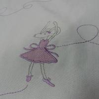Toile coton souris qui dansent rose orchidee 1 