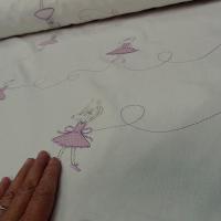 Toile coton souris qui dansent rose orchidee 2 