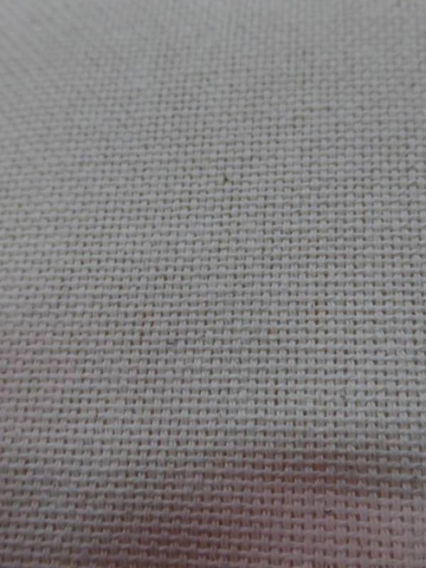 Toile coton tissage natte blanc casse 2