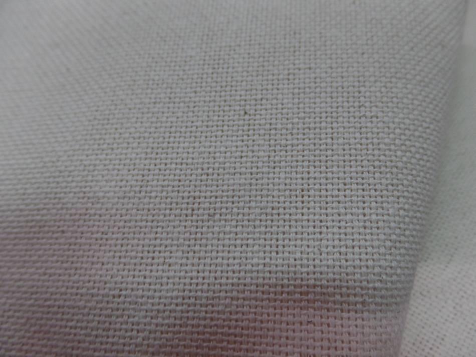 Toile coton tissage natte blanc casse 2