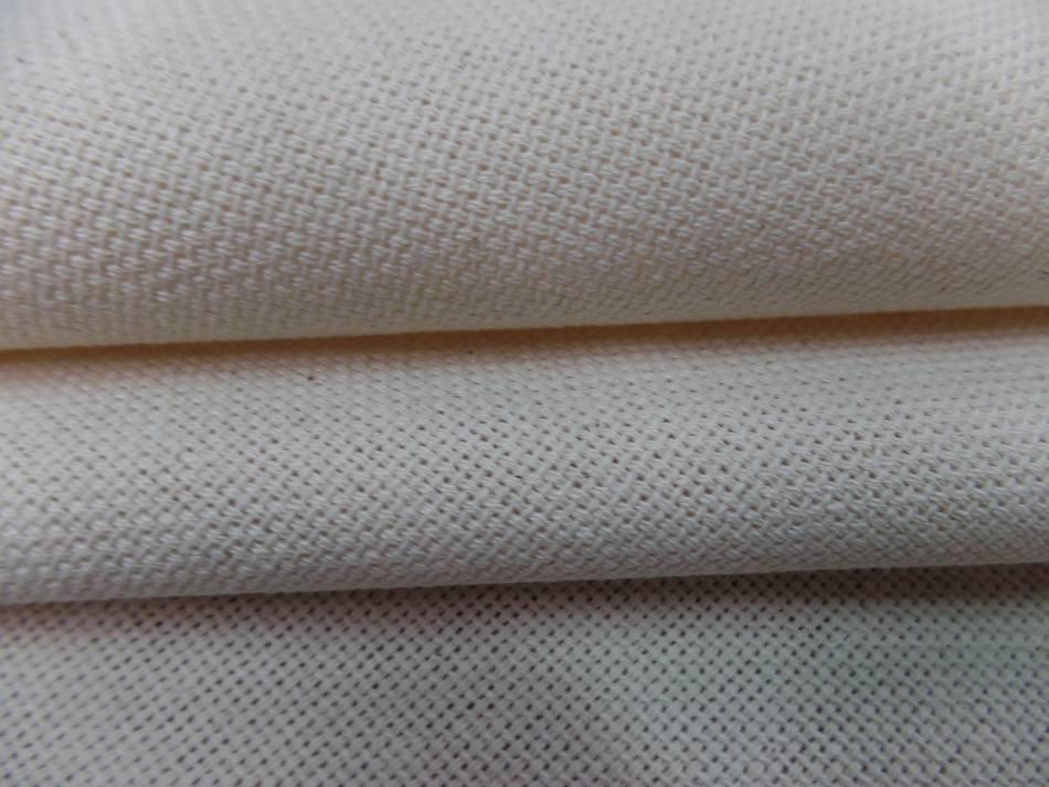 Toile coton tissage natte blanc casse 3