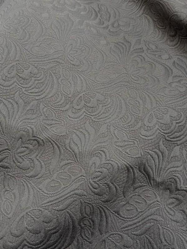 Toile damassee gris fonce motif relief 1 