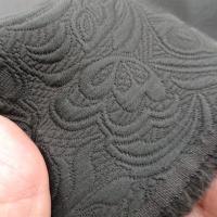 Toile damassee gris fonce motif relief 3 