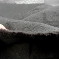 Toile damassee gris fonce motif relief 4 