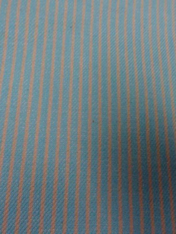 Toile de jean bleu rayee jaune clair 1 