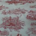 Toile de jouy fond blanc casse chasse a courre bordeaux 8