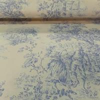 Toile de jouy fond coquille d oeuf scene romantique teinte lavande 5