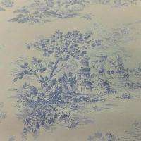 Toile de jouy fond coquille d oeuf scene romantique teinte lavande 7 