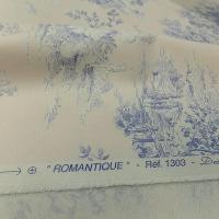 Toile de jouy fond coquille d oeuf scene romantique teinte lavande 8