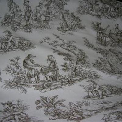 Toile de Jouy motifs marron