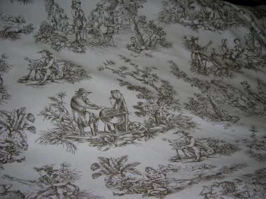 Toile de Jouy motifs marron