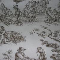 Toile de Jouy motifs marron 1