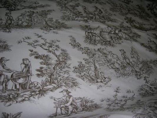 Toile de Jouy motifs marron 3